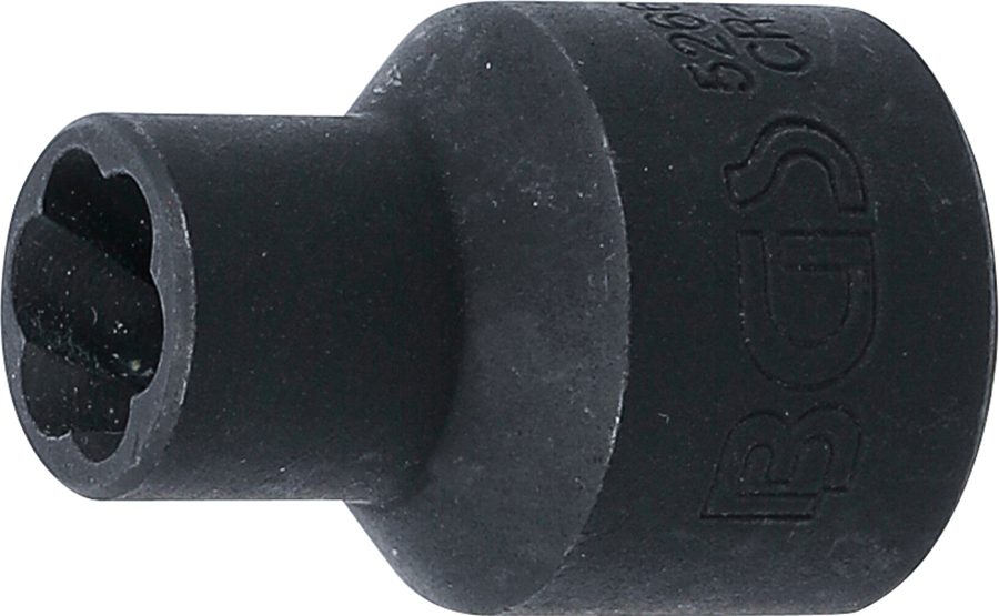Spirālveida profila uzgriežņu atslēgas ieliktnis / skrūvju nosūcējs | Piedziņas iekšējais kvadrāts 12,5 mm (1/2") | SW 10 mm