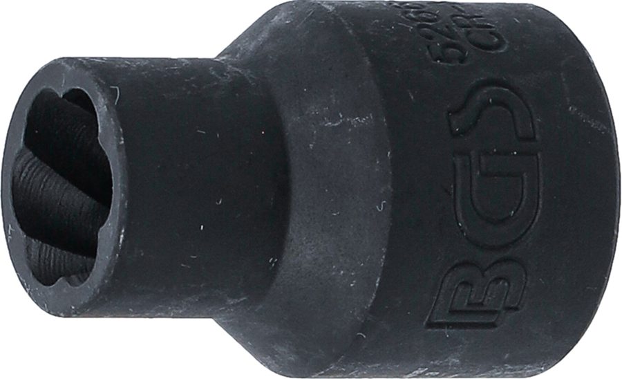 Spirālveida profila uzgriežņu atslēgas ieliktnis / skrūvju nosūcējs | Piedziņas iekšējais kvadrāts 12,5 mm (1/2") | SW 11 mm