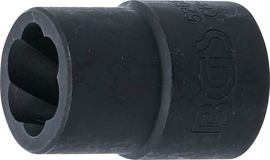 Spirālveida profila uzgriežņu atslēgas ieliktnis / skrūvju nosūcējs | Piedziņas iekšējais kvadrāts 12,5 mm (1/2") | SW 14 mm
