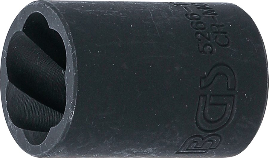 Spirālveida profila uzgriežņu atslēgas ieliktnis / skrūvju nosūcējs | Piedziņas iekšējais kvadrāts 12,5 mm (1/2") | SW 17 mm