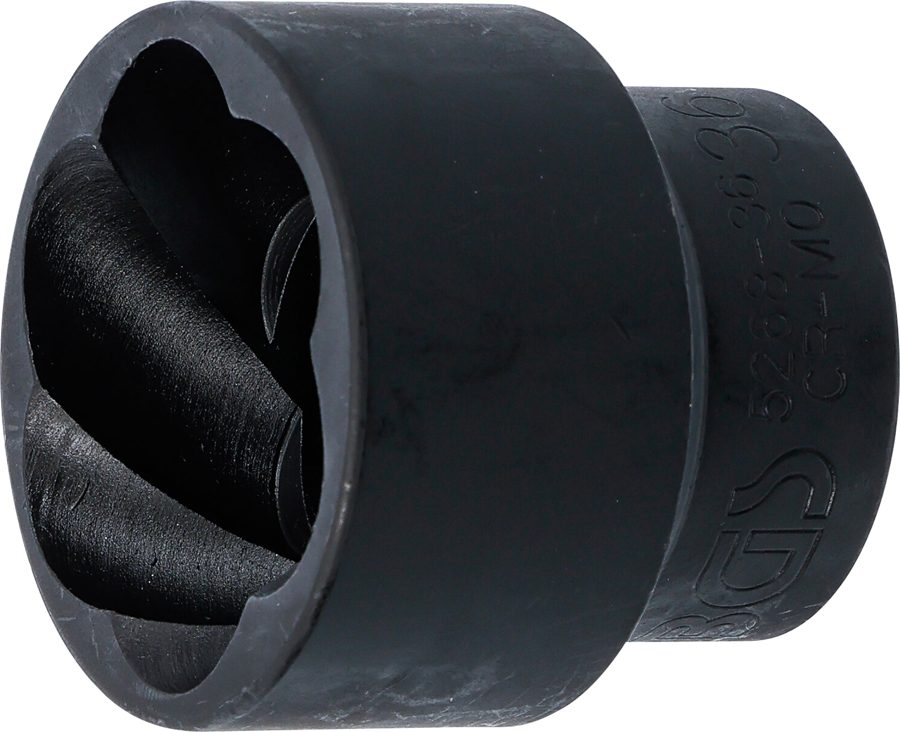 Spirālveida profila uzgriežņu atslēgas ieliktnis / skrūvju nosūcējs | Iekšējā kvadrātveida piedziņa 20 mm (3/4") | SW 36 mm