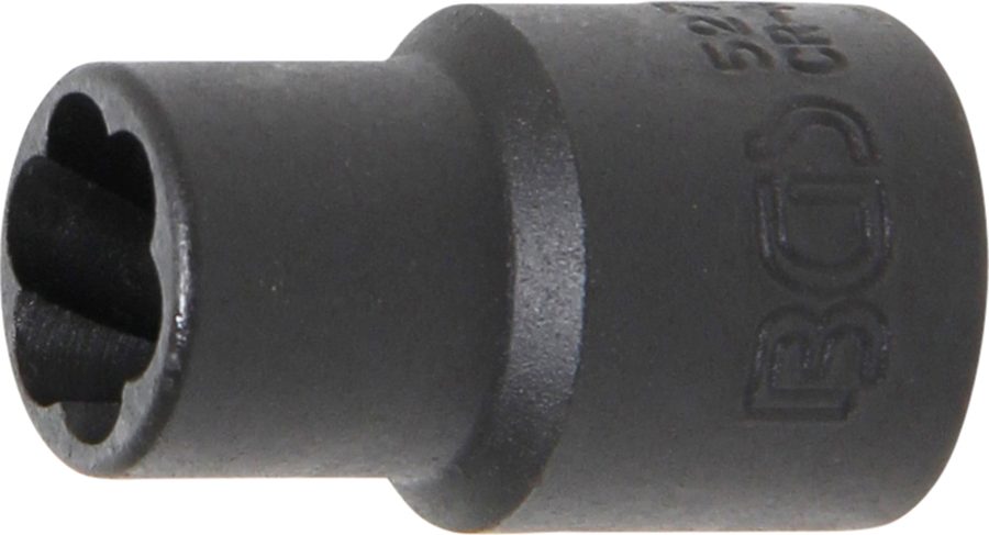 Spirālveida profila uzgriežņu atslēgas ieliktnis / skrūvju nosūcējs | Piedziņas iekšējais kvadrāts 10 mm (3/8") | SW 10 mm