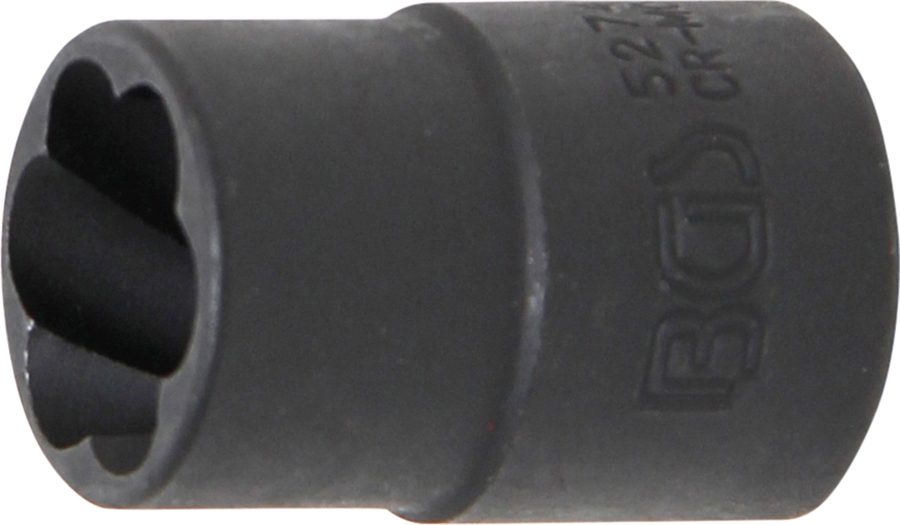 Spirālveida profila uzgriežņu atslēgas ieliktnis / skrūvju nosūcējs | Piedziņas iekšējais kvadrāts 10 mm (3/8") | SW 14 mm