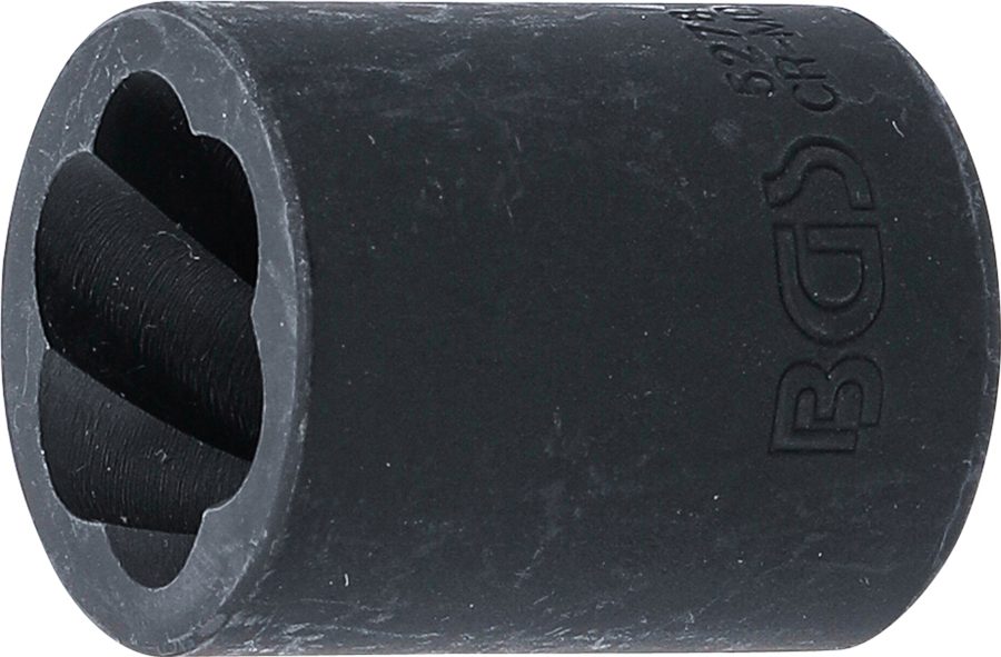 Spirālveida profila uzgriežņu atslēgas ieliktnis / skrūvju nosūcējs | Piedziņas iekšējais kvadrāts 10 mm (3/8") | SW 18 mm