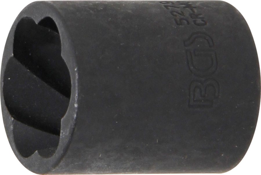 Spirālveida profila uzgriežņu atslēgas ieliktnis / skrūvju nosūcējs | Piedziņas iekšējais kvadrāts 10 mm (3/8") | SW 19 mm