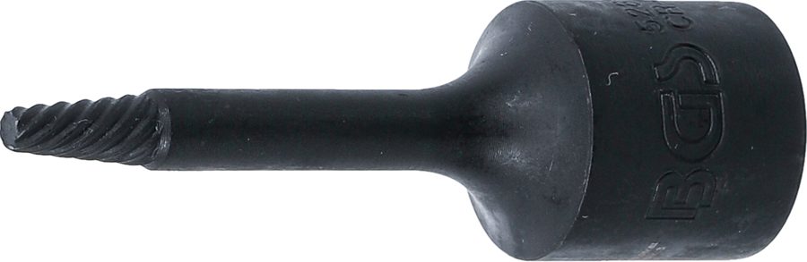 Spirālveida profila uzgriežņu atslēgas ieliktnis / skrūvju nosūcējs | Piedziņas iekšējais kvadrāts 10 mm (3/8") | 3 mm