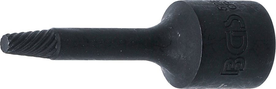 Spirālveida profila uzgriežņu atslēgas ieliktnis / skrūvju nosūcējs | Piedziņas iekšējais kvadrāts 10 mm (3/8") | 4 mm