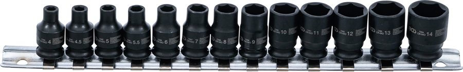 Triecienligzdas uzgriežņu atslēgu ieliktņu komplekts, sešstūris | Piedziņas iekšējais kvadrāts 6,3 mm (1/4") | SW 4 - 14 mm | 13 gab.