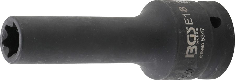 Triecienkontakta uzgriežņu atslēgas ieliktnis E-profils, dziļš | Iekšējā kvadrātveida piedziņa 20 mm (3/4") | SW E18