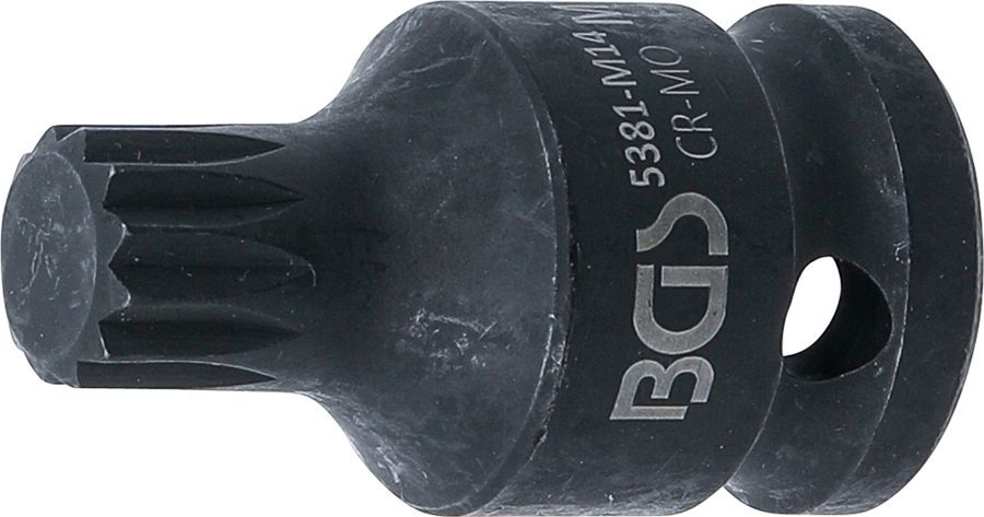 Jaudas uzgaļa ieliktnis | Garums 43mm | Piedzīt iekšējo kvadrātu 12,5 mm (1/2 collas) | iekšējā šķautne (XZN) M14