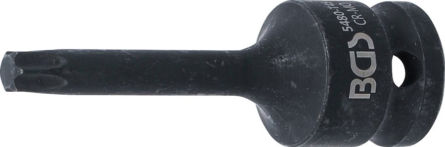 Jaudas uzgaļa ieliktnis | Garums 75mm | Iekšējā kvadrātveida piedziņa 12,5 mm (1/2") | T veida profils (Torx) T45