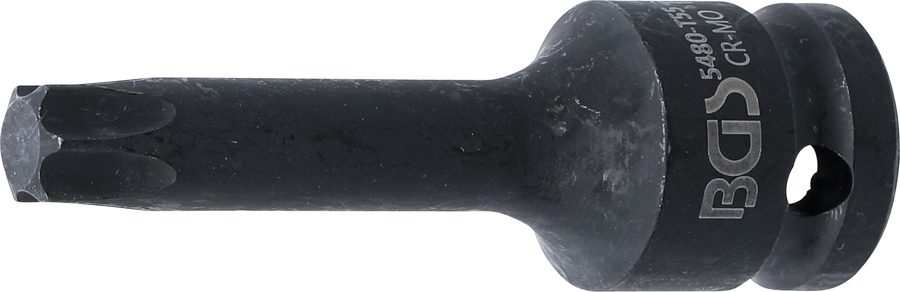 Jaudas uzgaļa ieliktnis | Garums 75mm | Iekšējā kvadrātveida piedziņa 12,5 mm (1/2") | T veida profils (Torx) T55