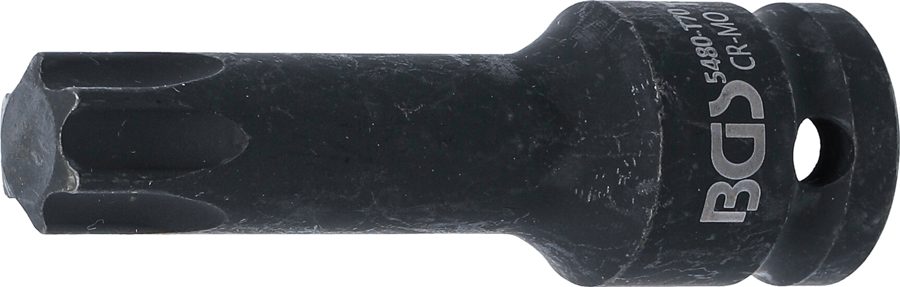 Jaudas uzgaļa ieliktnis | Garums 75mm | Iekšējā kvadrātveida piedziņa 12,5 mm (1/2") | T veida profils (Torx) T70