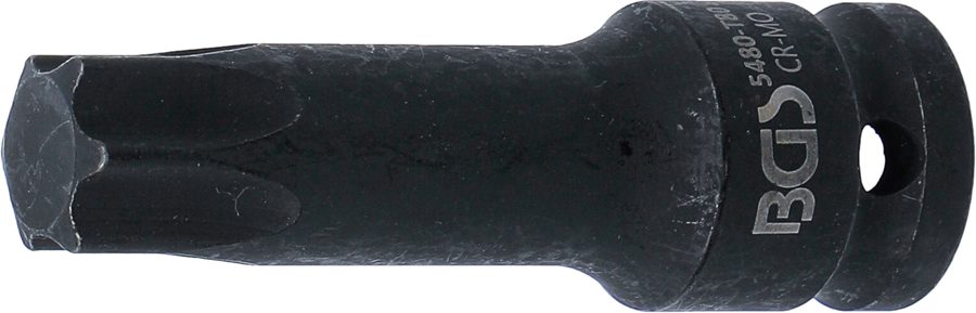 Jaudas uzgaļa ieliktnis | Garums 75mm | Iekšējā kvadrātveida piedziņa 12,5 mm (1/2") | T veida profils (Torx) T80