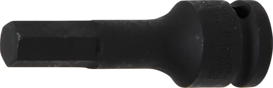 Jaudas uzgaļa ieliktnis | Garums 75mm | Piedziņas iekšējais kvadrāts 12,5 mm (1/2 collas) | iekšējais sešstūris 12 mm