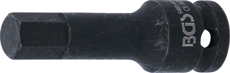 Jaudas uzgaļa ieliktnis | Garums 75mm | Piedziņas iekšējais kvadrāts 12,5 mm (1/2") | iekšējais sešstūris 14 mm