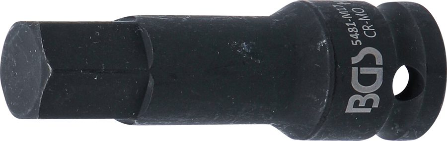 Jaudas uzgaļa ieliktnis | Garums 75mm | Piedziņas iekšējais kvadrāts 12,5 mm (1/2") | iekšējais sešstūris 17 mm