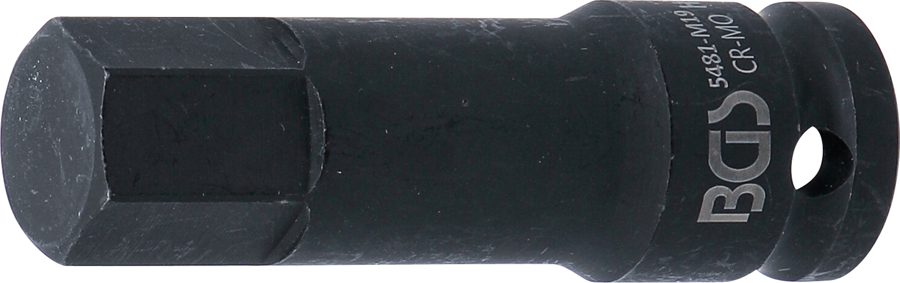 Jaudas uzgaļa ieliktnis | Garums 75mm | Piedziņas iekšējais kvadrāts 12,5 mm (1/2 collas) | iekšējais sešstūris 19 mm