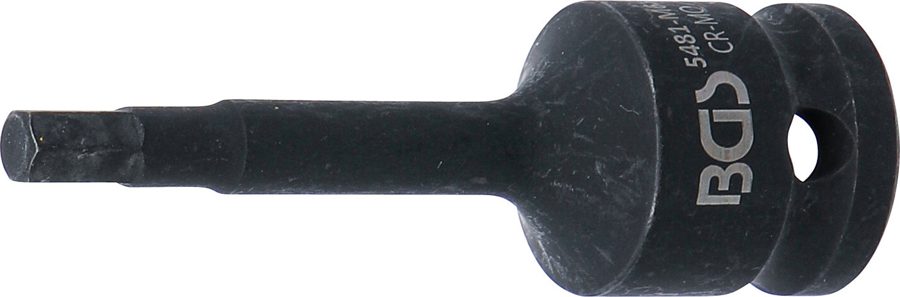 Jaudas uzgaļa ieliktnis | Garums 75mm | Piedziņas iekšējais kvadrāts 12,5 mm (1/2") | iekšējais sešstūris 6 mm