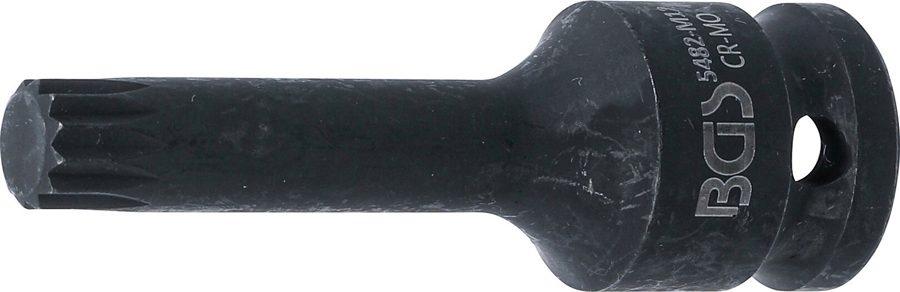 Jaudas uzgaļa ieliktnis | Garums 75mm | Piedzīt iekšējo kvadrātu 12,5 mm (1/2 collas) | iekšējā šķautne (XZN) M12