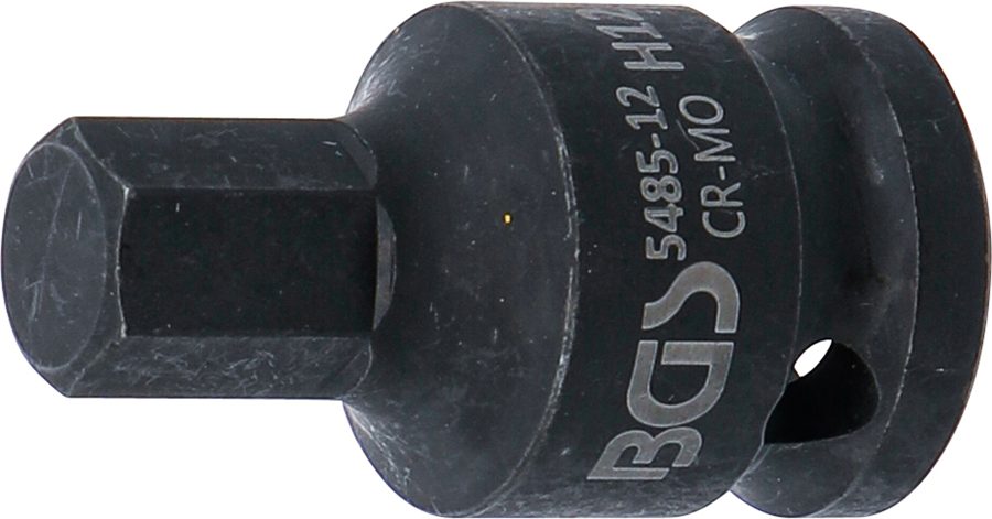 Jaudas uzgaļa ieliktnis | Garums 42mm | Piedziņas iekšējais kvadrāts 12,5 mm (1/2 collas) | iekšējais sešstūris 12 mm