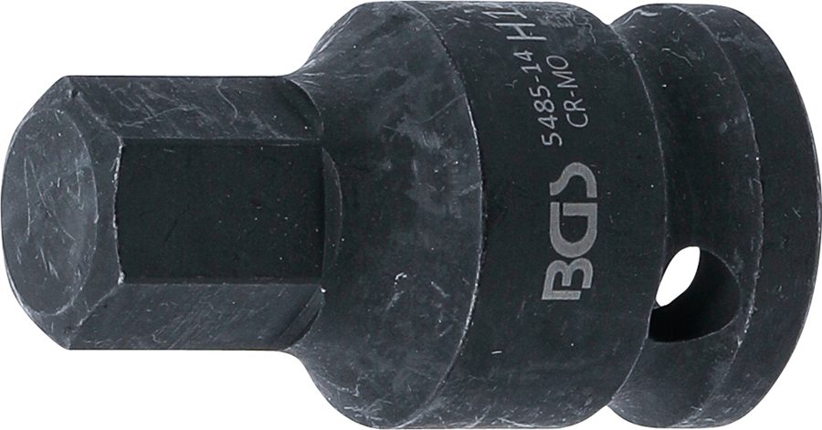 Jaudas uzgaļa ieliktnis | Garums 42mm | Piedziņas iekšējais kvadrāts 12,5 mm (1/2") | iekšējais sešstūris 14 mm