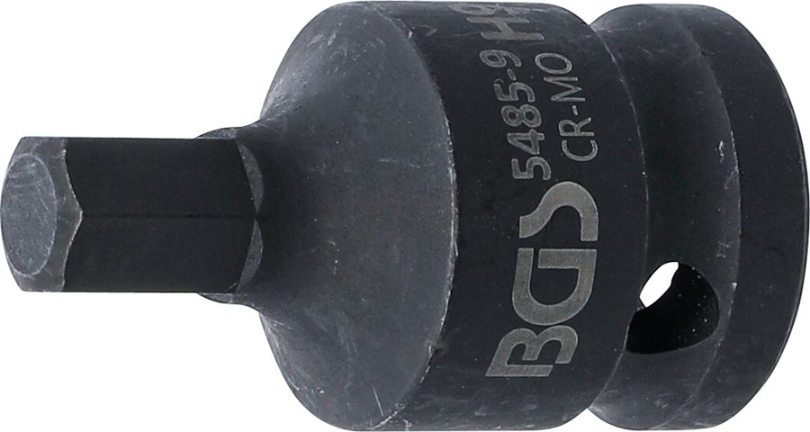 Jaudas uzgaļa ieliktnis | Garums 42mm | Piedziņas iekšējais kvadrāts 12,5 mm (1/2") | iekšējais sešstūris 9 mm