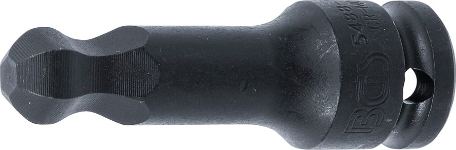Jaudas uzgaļa ieliktnis | Garums 75mm | Piedziņas iekšējais kvadrāts 12,5 mm (1/2") | iekšējais sešstūris ar lodveida galvu 14 mm