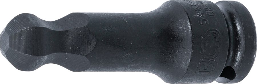 Jaudas uzgaļa ieliktnis | Garums 75mm | Piedziņas iekšējais kvadrāts 12,5 mm (1/2") | iekšējais sešstūris ar lodveida galvu 15 mm