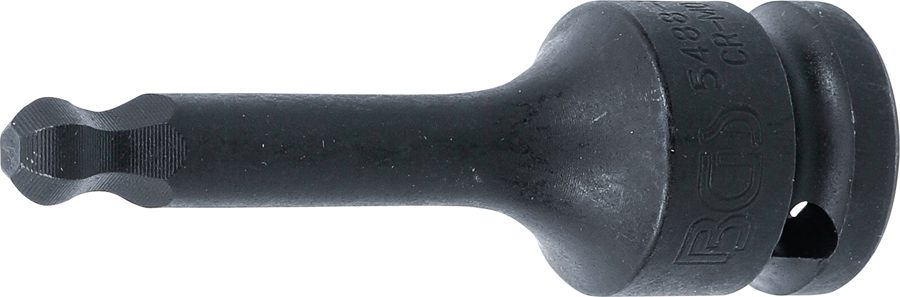 Jaudas uzgaļa ieliktnis | Garums 75mm | Piedziņas iekšējais kvadrāts 12,5 mm (1/2") | iekšējais sešstūris ar lodveida galvu 8 mm