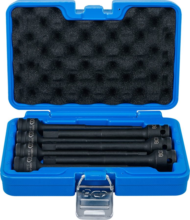Jaudas uzgaļu ieliktņu komplekts | Garums 150mm | Piedziņas iekšējais kvadrāts 12,5 mm (1/2") | iekšējais sešstūris 5–14 mm | 7 gab.