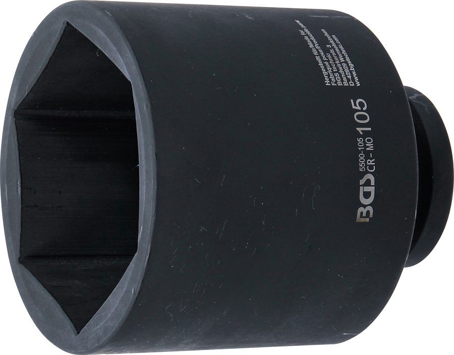 Triecienligzdas uzgriežņu atslēgas ieliktnis, sešstūris, dziļš | Iekšējā kvadrātveida piedziņa 25 mm (1") | SW 105 mm
