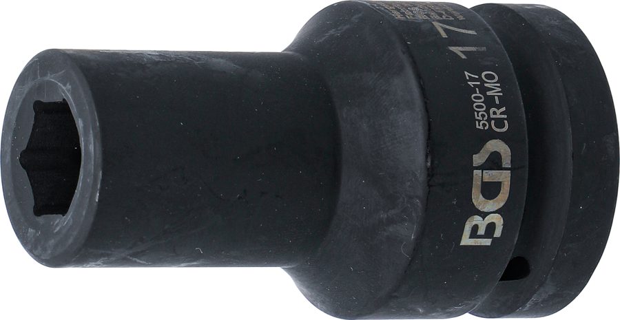 Triecienligzdas uzgriežņu atslēgas ieliktnis, sešstūris, dziļš | Iekšējā kvadrātveida piedziņa 25 mm (1") | SW 17 mm