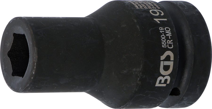 Triecienligzdas uzgriežņu atslēgas ieliktnis, sešstūris, dziļš | Iekšējā kvadrātveida piedziņa 25 mm (1") | SW 19 mm