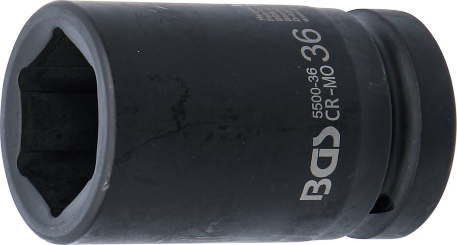 Triecienligzdas uzgriežņu atslēgas ieliktnis, sešstūris, dziļš | Piedziņas iekšējais kvadrāts 25 mm (1") | SW 36 mm