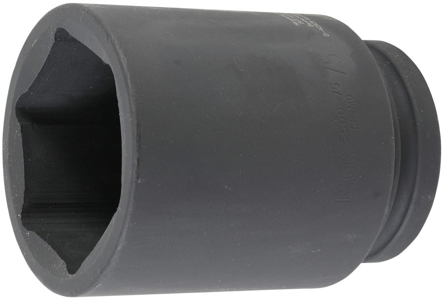 Triecienligzdas uzgriežņu atslēgas ieliktnis, sešstūris, dziļš | Iekšējā kvadrātveida piedziņa 25 mm (1") | SW 75 mm