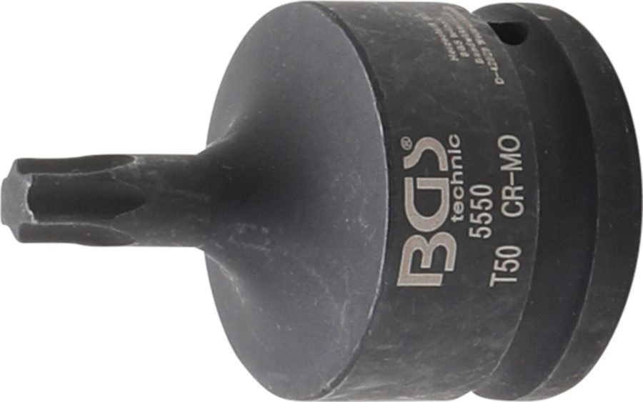Jaudas uzgaļa ieliktnis | Garums 60mm | Iekšējā kvadrātveida piedziņa 20 mm (3/4") | T veida profils (Torx) T50