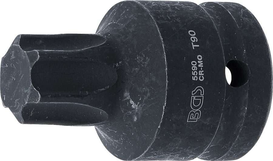 Jaudas uzgaļa ieliktnis | Garums 60mm | Iekšējā kvadrātveida piedziņa 20 mm (3/4") | T-profils (Torx) T90