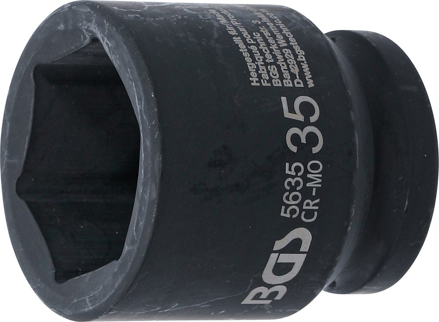 Triecienligzdas uzgriežņu atslēgas ieliktnis sešstūris | Iekšējā kvadrātveida piedziņa 20 mm (3/4") | SW 35 mm