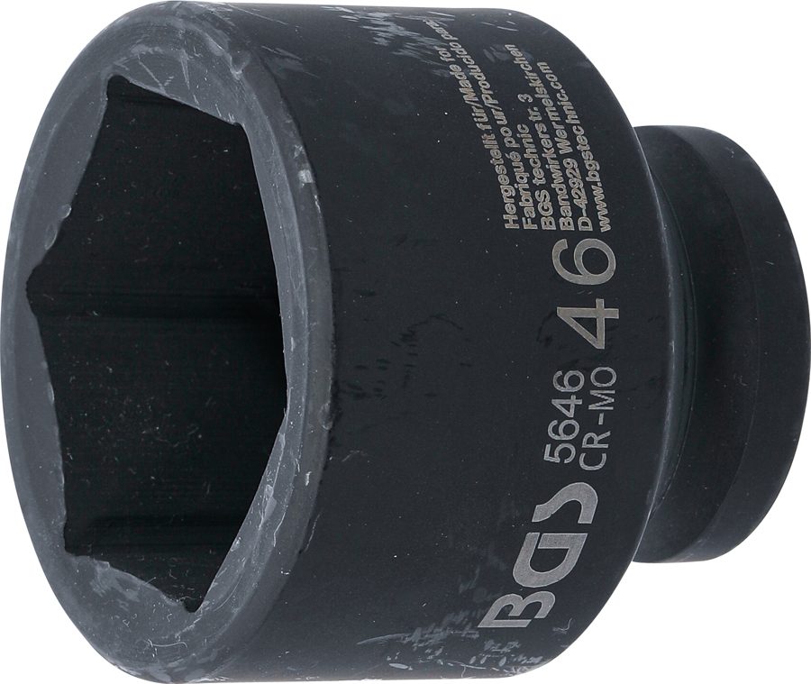Triecienligzdas uzgriežņu atslēgas ieliktnis sešstūris | Piedziņas iekšējais kvadrāts 20 mm (3/4") | SW 46 mm