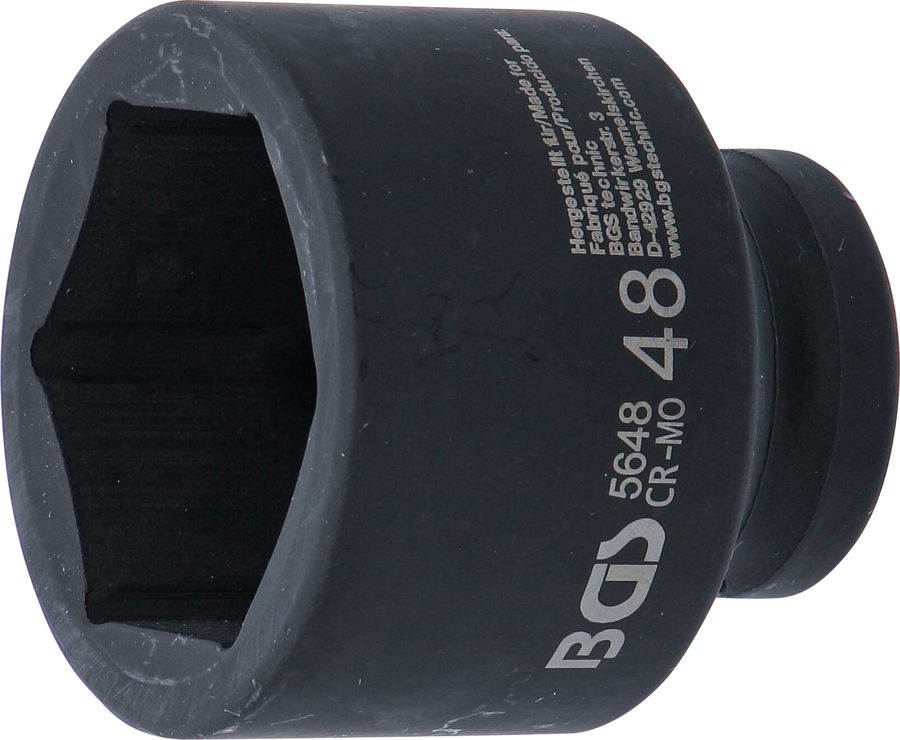 Triecienligzdas uzgriežņu atslēgas ieliktnis sešstūris | Iekšējā kvadrātveida piedziņa 20 mm (3/4") | SW 48 mm