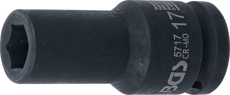 Triecienligzdas uzgriežņu atslēgas ieliktnis, sešstūris, dziļš | Piedziņas iekšējais kvadrāts 20 mm (3/4") | SW 17 mm