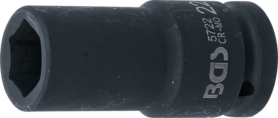 Triecienligzdas uzgriežņu atslēgas ieliktnis, sešstūris, dziļš | Piedziņas iekšējais kvadrāts 20 mm (3/4") | SW 22 mm