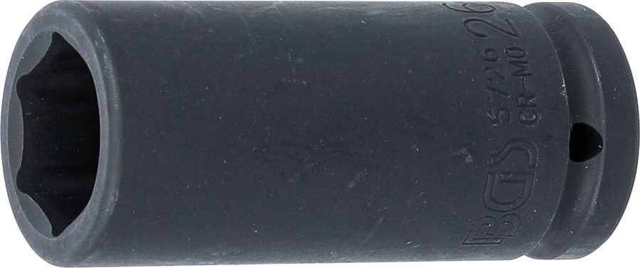 Triecienligzdas uzgriežņu atslēgas ieliktnis, sešstūris, dziļš | Piedziņas iekšējais kvadrāts 20 mm (3/4") | SW 26 mm