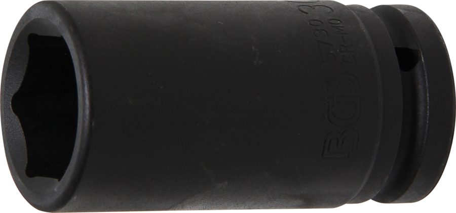 Triecienligzdas uzgriežņu atslēgas ieliktnis, sešstūris, dziļš | Piedziņas iekšējais kvadrāts 20 mm (3/4") | SW 30 mm