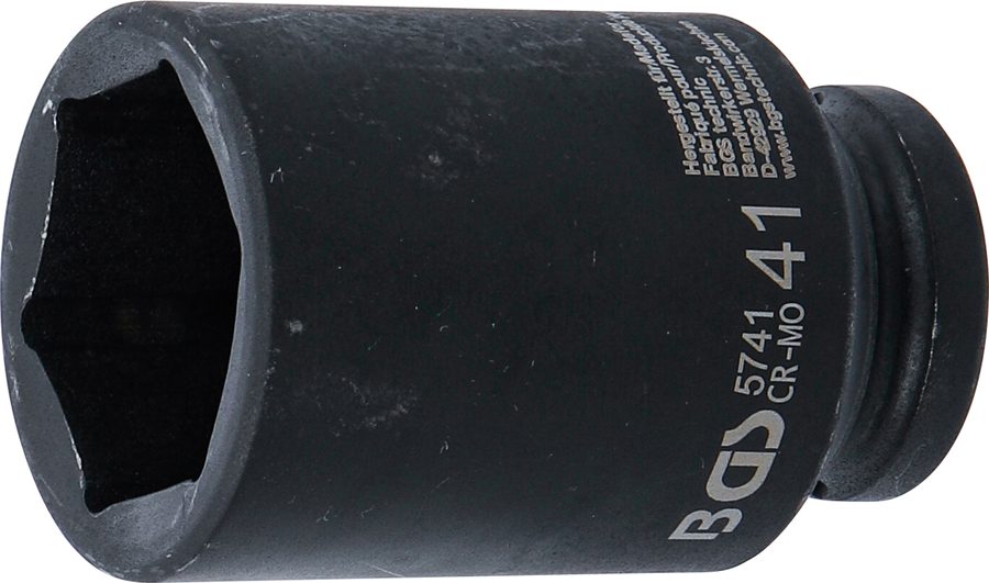 Triecienligzdas uzgriežņu atslēgas ieliktnis, sešstūris, dziļš | Iekšējā kvadrātveida piedziņa 20 mm (3/4") | SW 41 mm