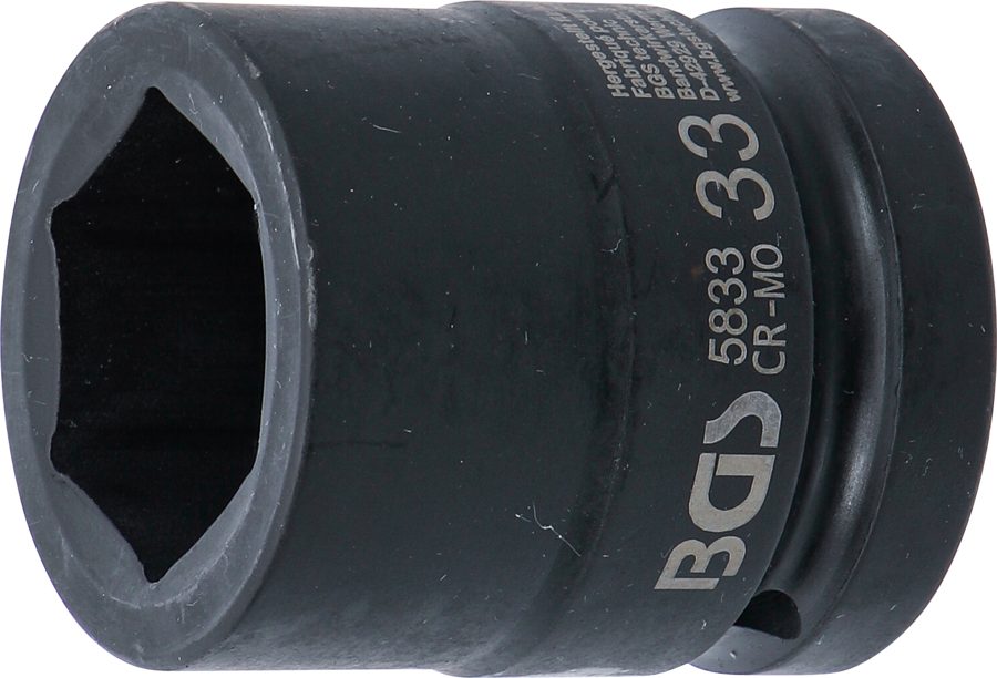 Triecienligzdas uzgriežņu atslēgas ieliktnis sešstūris | Piedziņas iekšējais kvadrāts 25 mm (1") | SW 33 mm