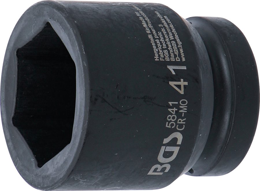Triecienligzdas uzgriežņu atslēgas ieliktnis sešstūris | Iekšējā kvadrātveida piedziņa 25 mm (1") | SW 41 mm