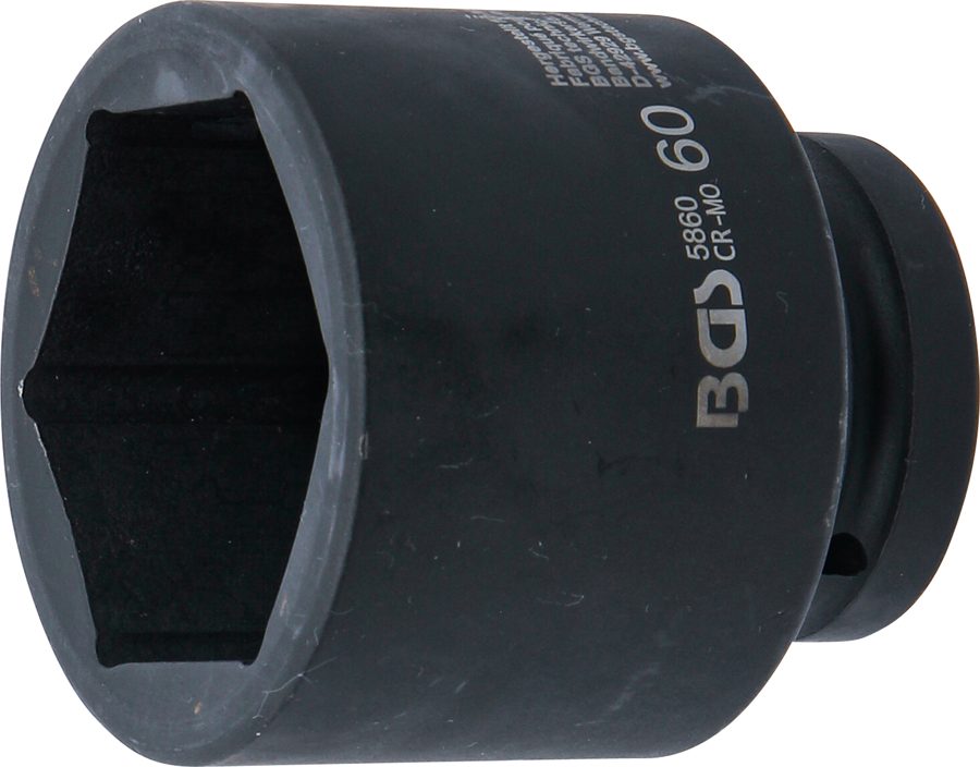 Triecienligzdas uzgriežņu atslēgas ieliktnis sešstūris | Iekšējā kvadrātveida piedziņa 25 mm (1") | SW 60 mm
