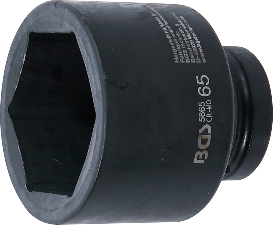 Triecienligzdas uzgriežņu atslēgas ieliktnis sešstūris | Iekšējā kvadrātveida piedziņa 25 mm (1") | SW 65 mm